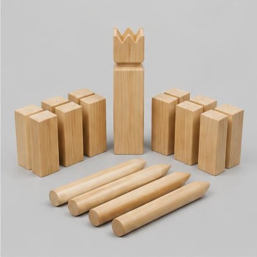 Wikinger-Schach (Kubb) – KI-generiertes Beispiel der Ausrüstungsart, kein konkretes Amazon-Produkt